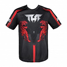 TS009 TUFF T-Shirt Black Double Tiger With Thai Mythical Forest Creatures